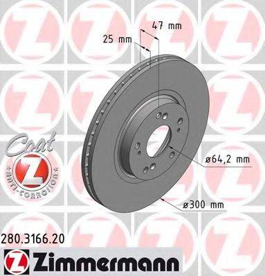 ZIMMERMANN 280316620 гальмівний диск