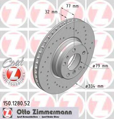 ZIMMERMANN 150128052 гальмівний диск