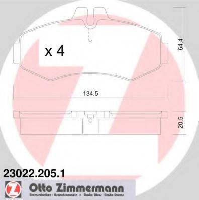 ZIMMERMANN 230222051 Комплект гальмівних колодок, дискове гальмо