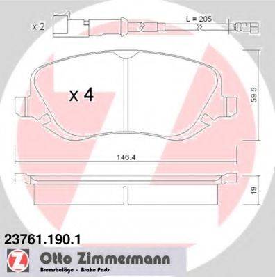 ZIMMERMANN 237611901 Комплект гальмівних колодок, дискове гальмо