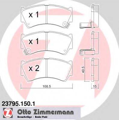 ZIMMERMANN 237951501 Комплект гальмівних колодок, дискове гальмо