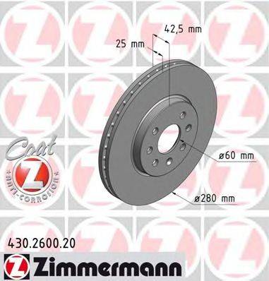 ZIMMERMANN 430260020 гальмівний диск