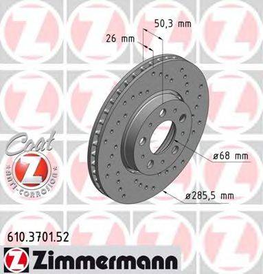 ZIMMERMANN 610370152 гальмівний диск