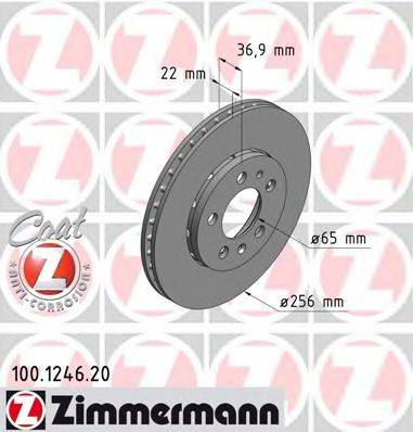 ZIMMERMANN 100124620 гальмівний диск