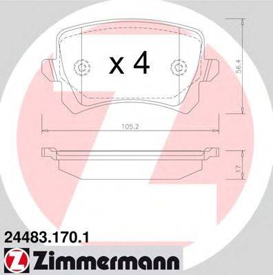 ZIMMERMANN 244831701 Комплект гальмівних колодок, дискове гальмо