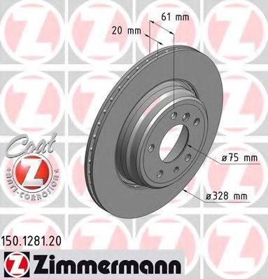 ZIMMERMANN 150128120 гальмівний диск