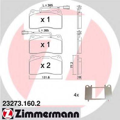 ZIMMERMANN 232731602 Комплект гальмівних колодок, дискове гальмо