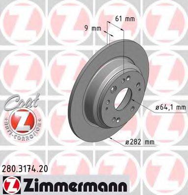 ZIMMERMANN 280317420 гальмівний диск