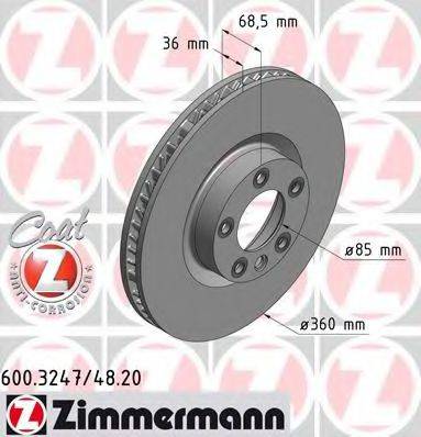 ZIMMERMANN 600324720 гальмівний диск