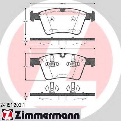 ZIMMERMANN 241512021 Комплект гальмівних колодок, дискове гальмо