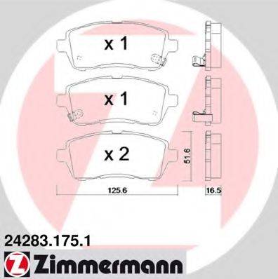 ZIMMERMANN 242831751 Комплект гальмівних колодок, дискове гальмо