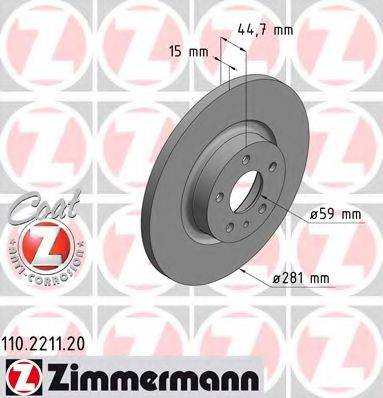 ZIMMERMANN 110221120 гальмівний диск