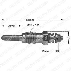 DELPHI HDS254 Свічка розжарювання