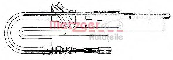 METZGER 10409 Трос, стоянкова гальмівна система