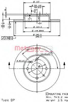 METZGER 14138V гальмівний диск