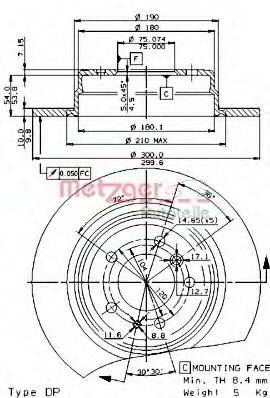 METZGER 14464E гальмівний диск