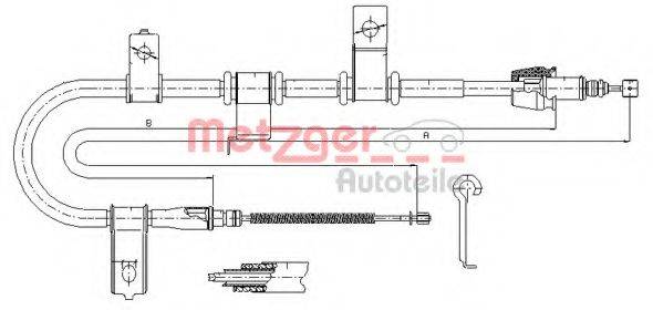 METZGER 172541 Трос, стоянкова гальмівна система