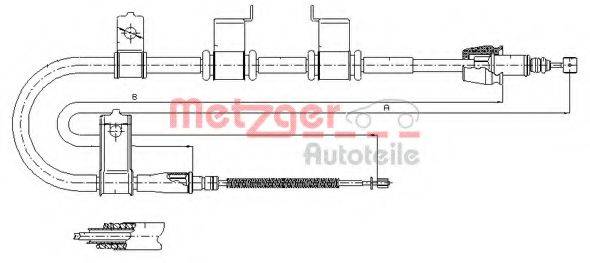 METZGER 172542 Трос, стоянкова гальмівна система