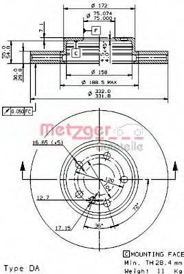 METZGER 24896V гальмівний диск