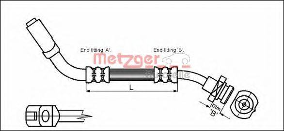 METZGER 4114723 Гальмівний шланг