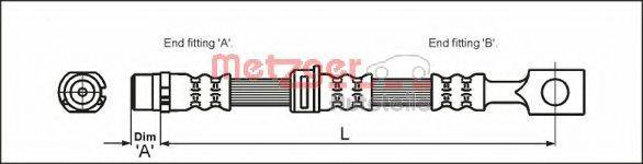 METZGER 4112825 Гальмівний шланг