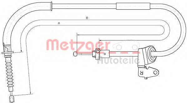 METZGER 104302 Трос, стоянкова гальмівна система