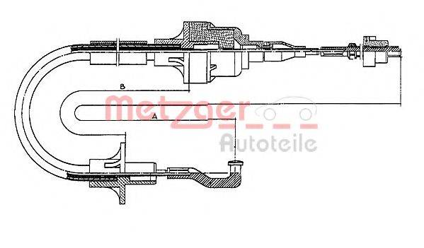 METZGER 11256 Трос, управління зчепленням