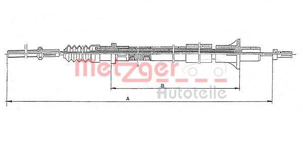 METZGER 11261 Трос, управління зчепленням