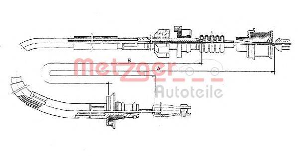 METZGER 18162 Трос, управління зчепленням