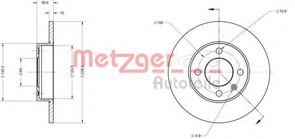 METZGER 6110060 гальмівний диск