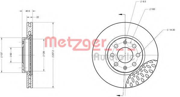 METZGER 6110075 гальмівний диск