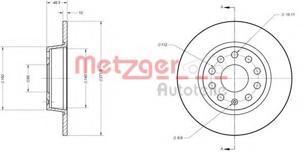 METZGER 6110108 гальмівний диск