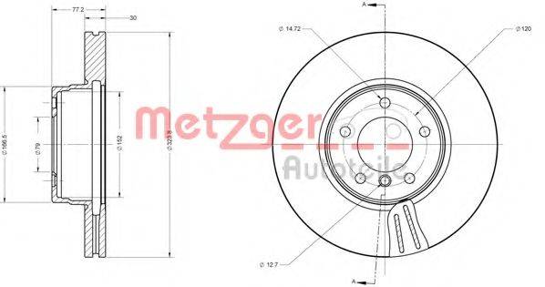 METZGER 6110208 гальмівний диск