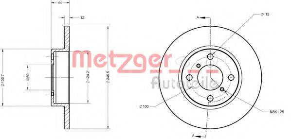 METZGER 6110226 гальмівний диск