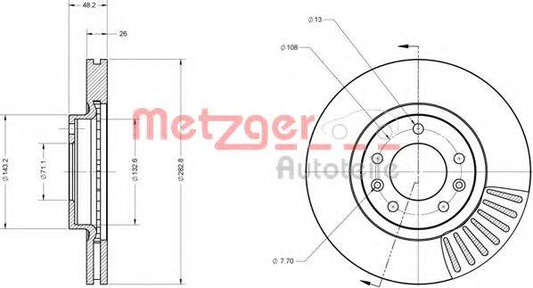 METZGER 6110230 гальмівний диск