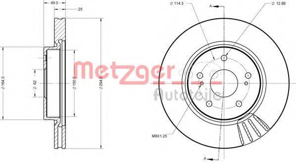 METZGER 6110329 гальмівний диск