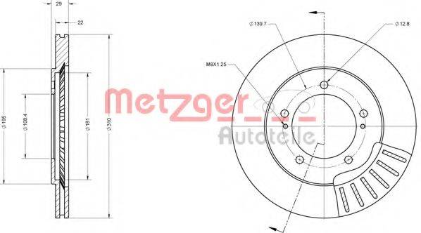 METZGER 6110347 гальмівний диск