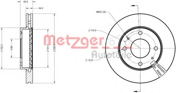 METZGER 6110358 гальмівний диск