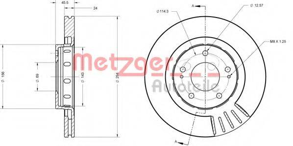 METZGER 6110375 гальмівний диск