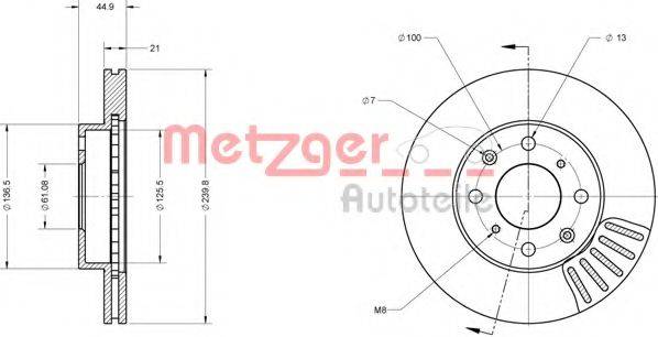 METZGER 6110454 гальмівний диск