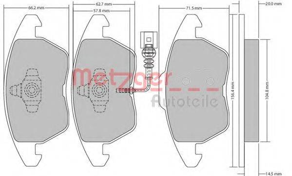 METZGER 1170007 Комплект гальмівних колодок, дискове гальмо
