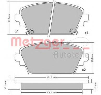 METZGER 1170124 Комплект гальмівних колодок, дискове гальмо