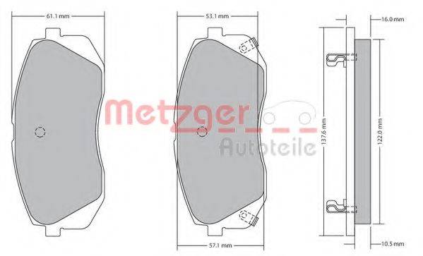 METZGER 1170186 Комплект гальмівних колодок, дискове гальмо