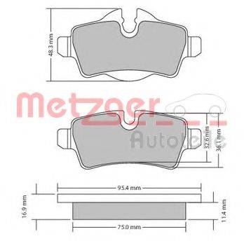 METZGER 1170201 Комплект гальмівних колодок, дискове гальмо