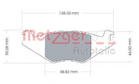 METZGER 1170257 Комплект гальмівних колодок, дискове гальмо