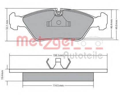 METZGER 1170597 Комплект гальмівних колодок, дискове гальмо