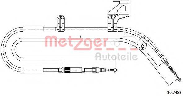 METZGER 107483 Трос, стоянкова гальмівна система