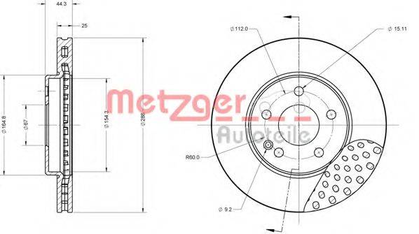 METZGER 6110148 гальмівний диск