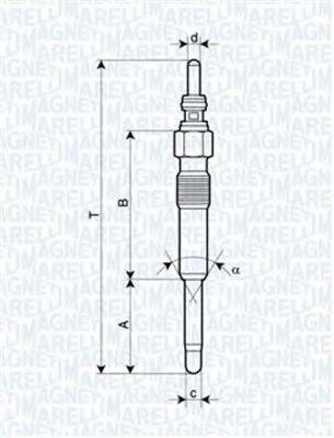 MAGNETI MARELLI 062900006304 Свічка розжарювання