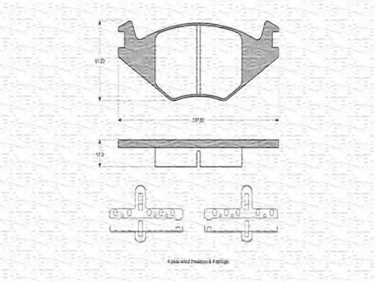 MAGNETI MARELLI 363702160025 Комплект гальмівних колодок, дискове гальмо